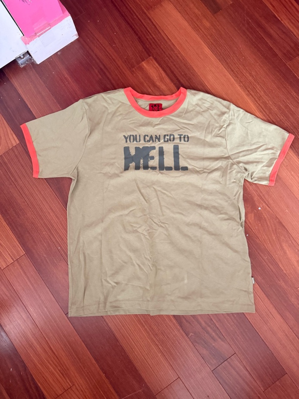 Marc Jacob’s Heaven Men Graphic T-Shirt with Orange Trim